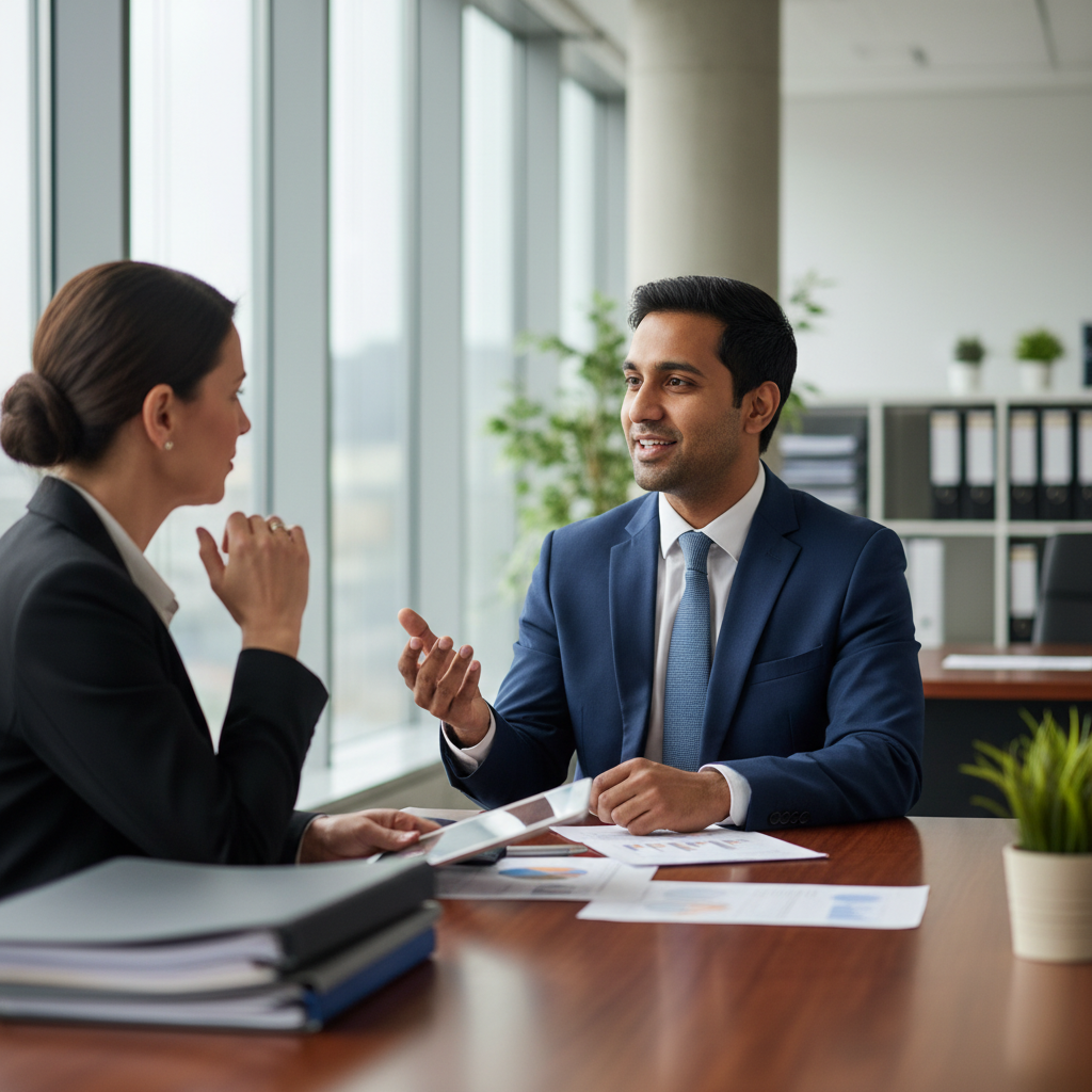 Rajesh Kumar discussing his UK Skilled Worker visa success and career advancement with LBA Consultant