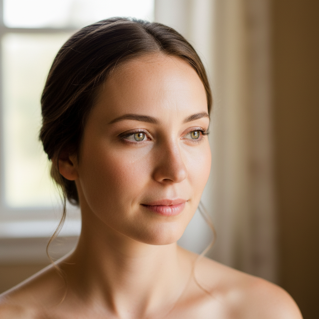 Before bridal makeup — natural look before wedding day transformation