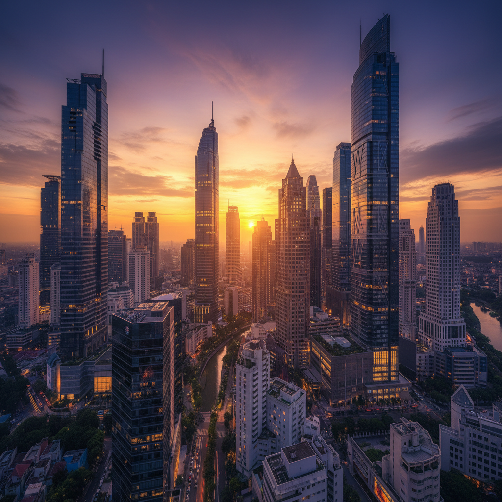 Indonesia city skyline