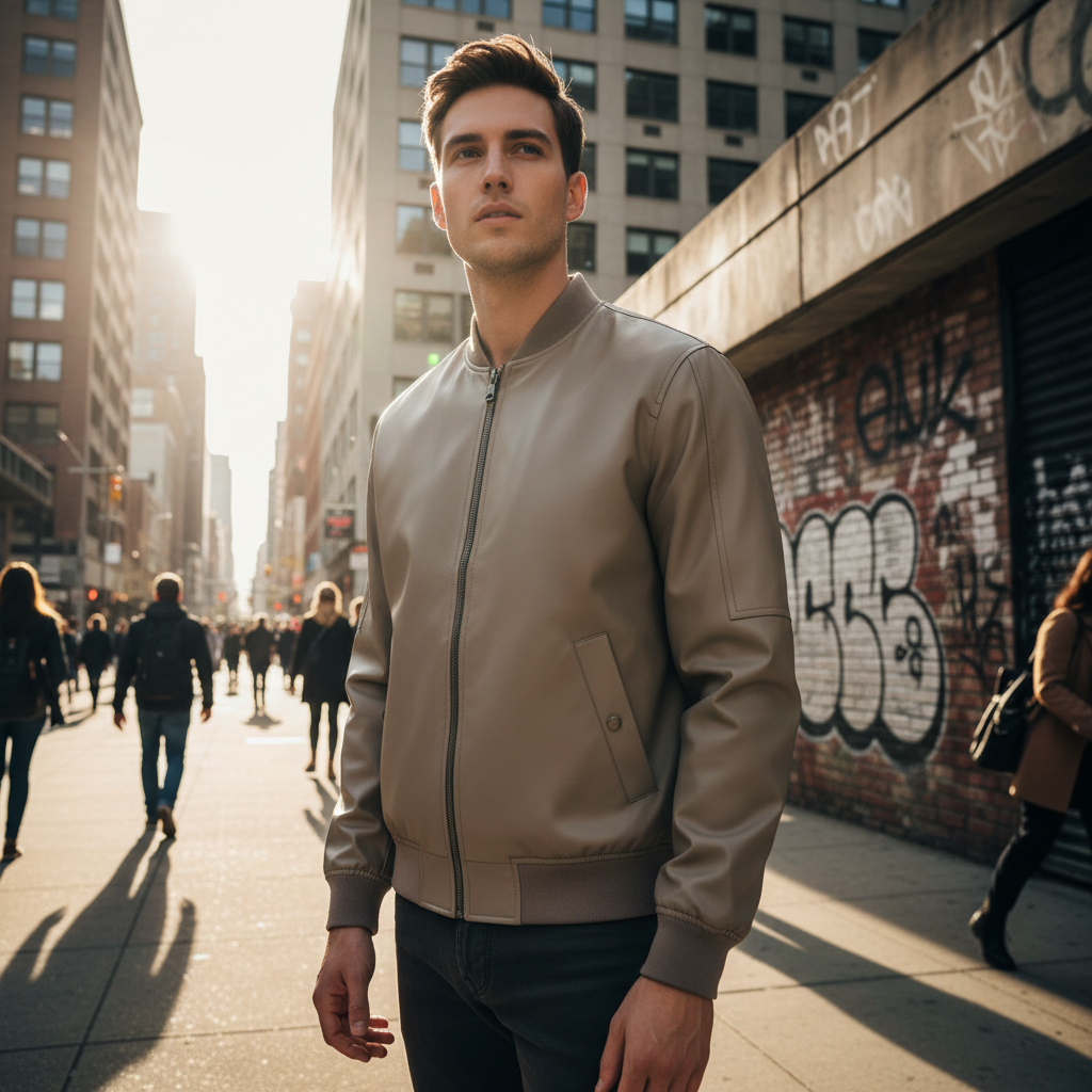 Black bomber jacket street style