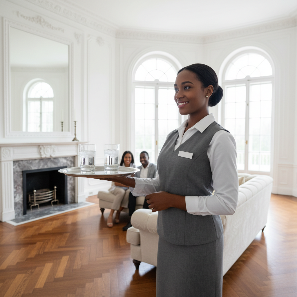 Personnel de maison africain professionnel et qualifié en service à Abidjan