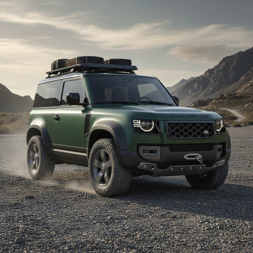 Defender 90 Short Wheelbase — photographed against concrete backdrop