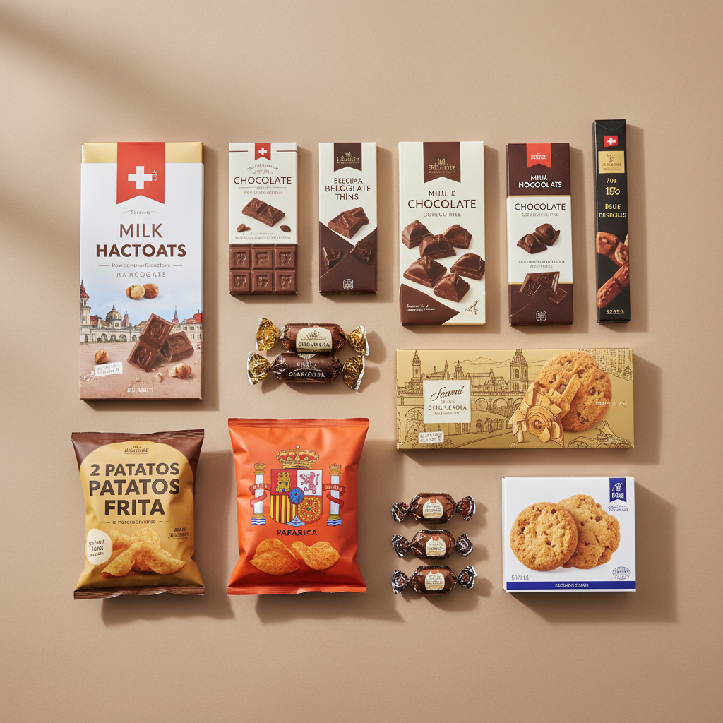 European chocolate and snacks