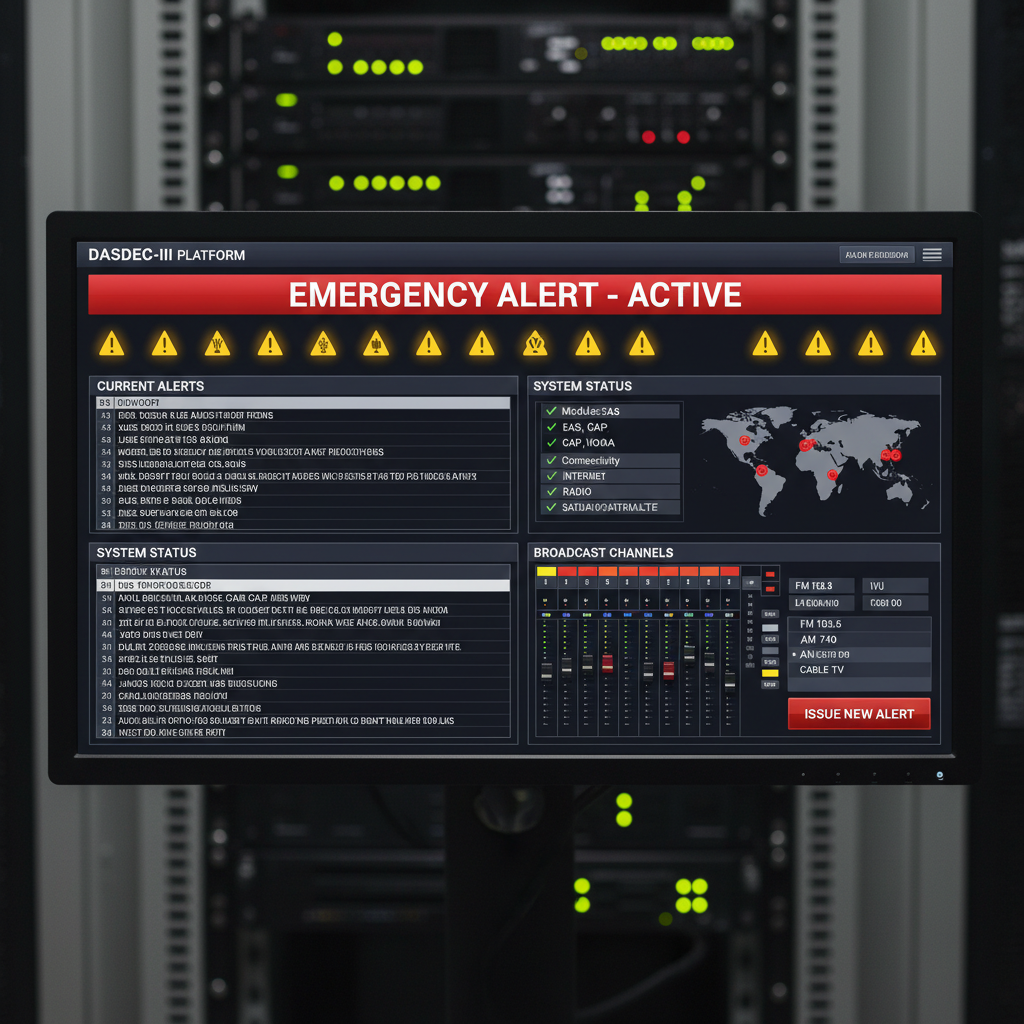 Emergency alert system DASDEC-III platform software interface
