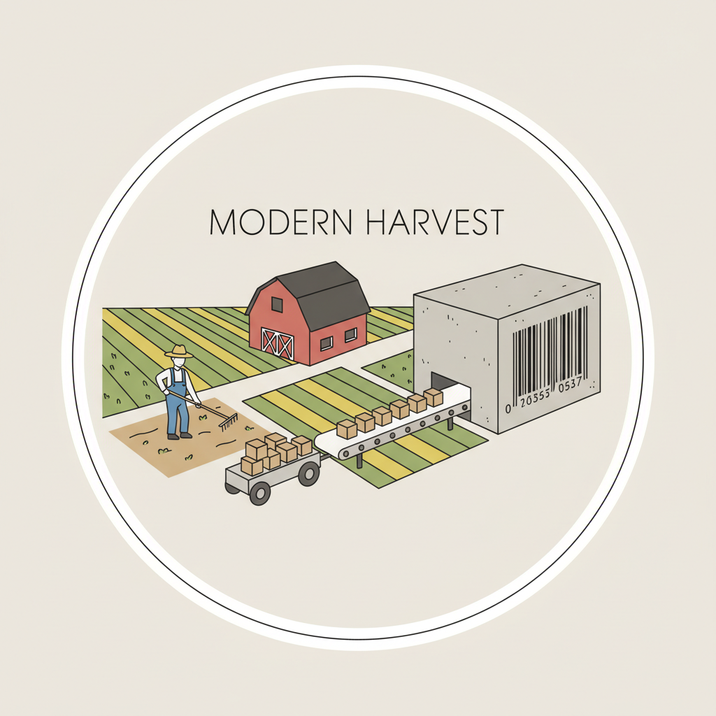 Illustration representing commercialization of subsistence farming