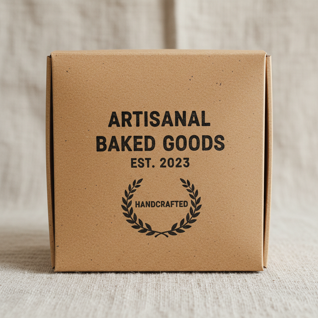 Handmade product packaging and labels, craft paper materials, artisan brand aesthetic