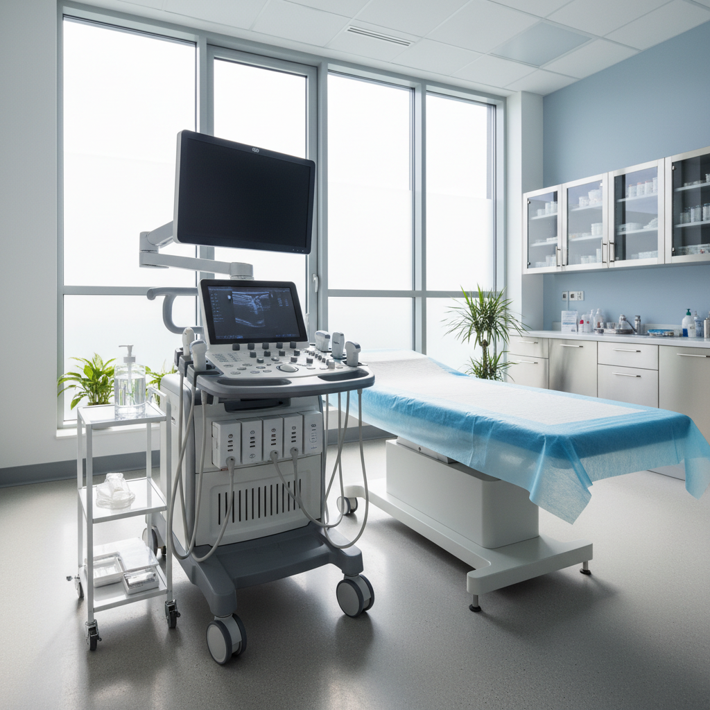 Ultrasound imaging equipment in a modern diagnostic room