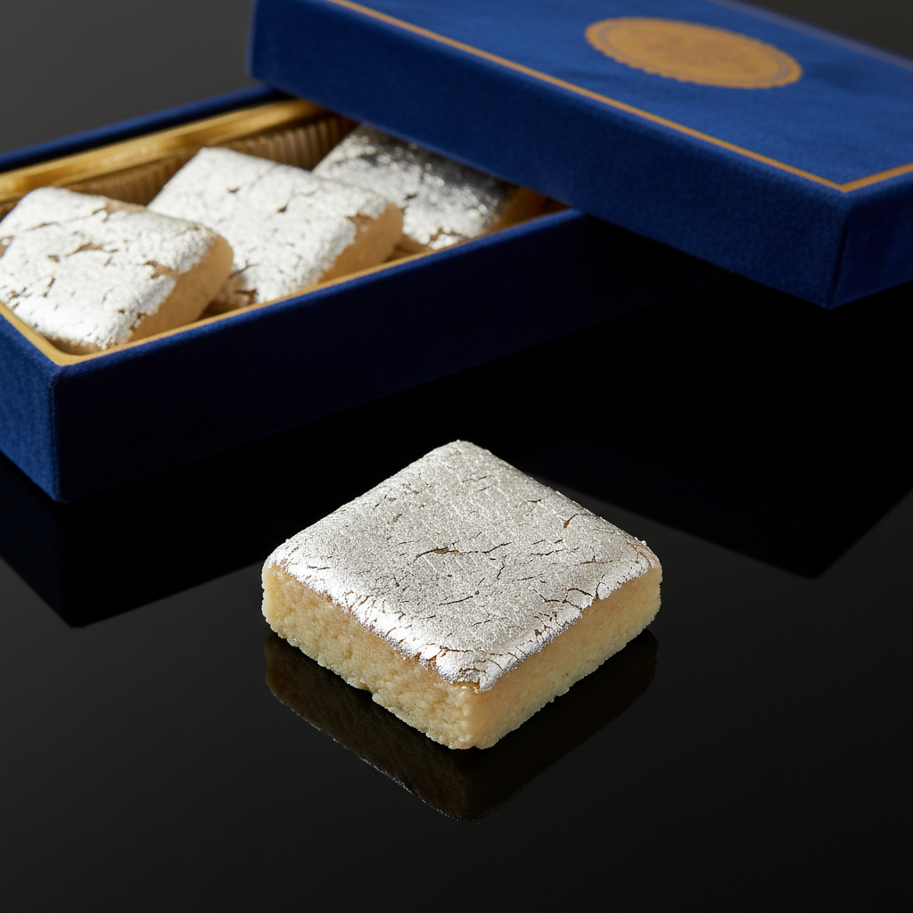 Festive Diwali sweet gift box with Kaju Katri and Mohanthal in premium packaging