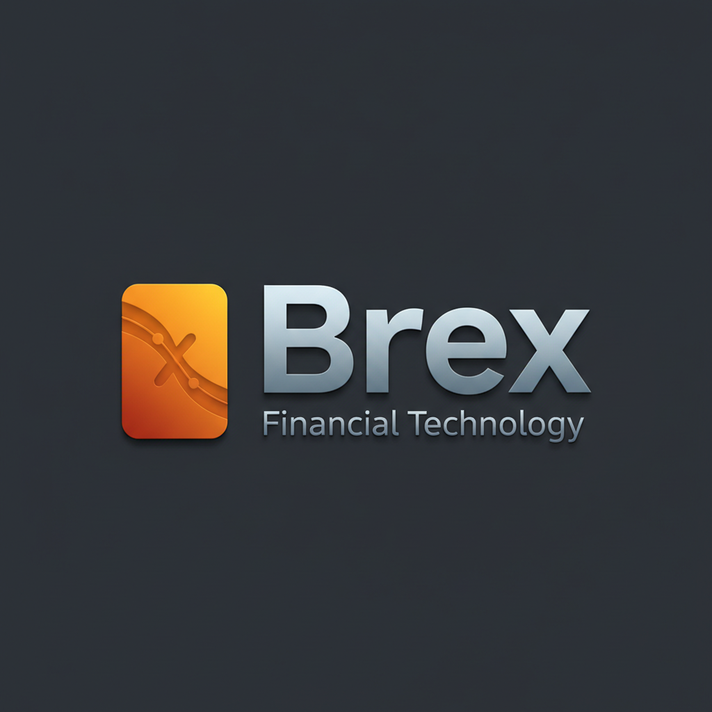 Brex corporate card logo — orange gradient card on dark background