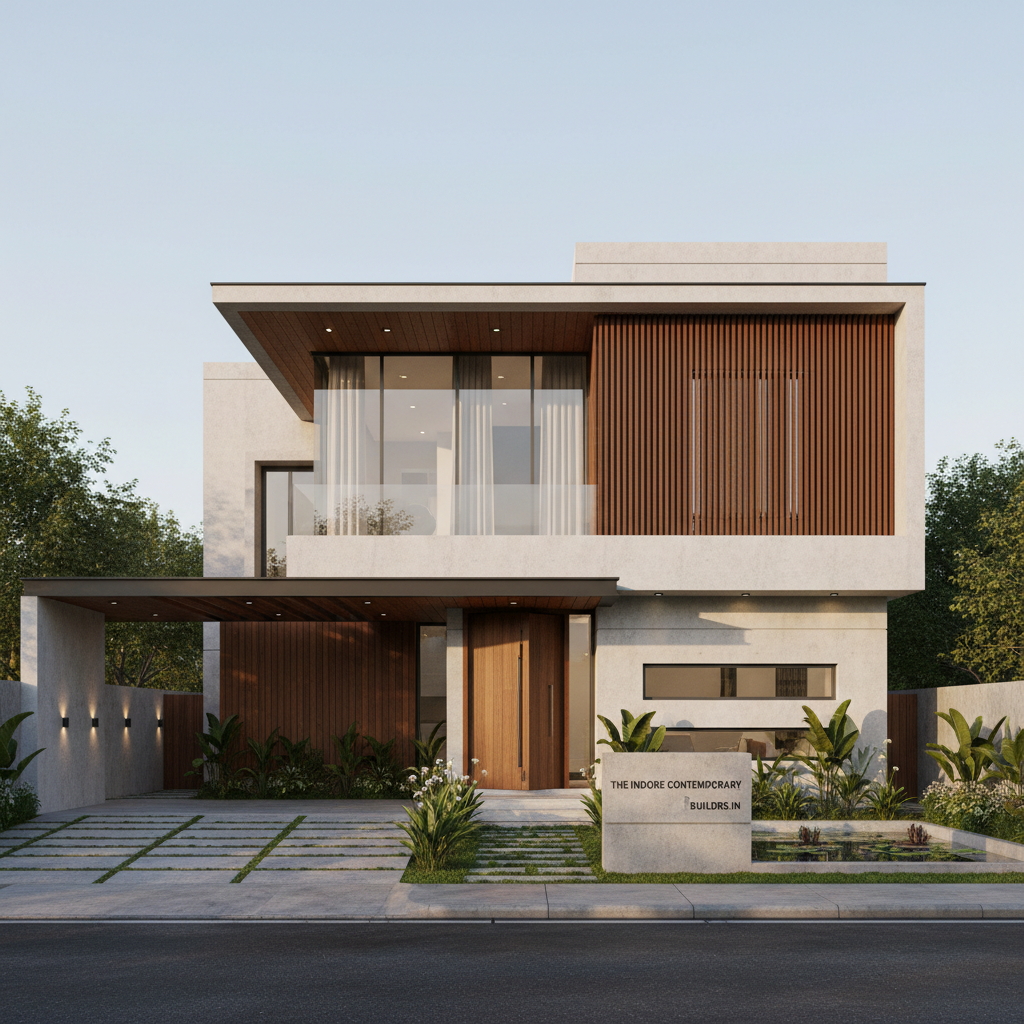 The Indore Contemporary — 3BHK architect-designed home on 220 sq yard plot in Indore, Madhya Pradesh by Buildrs.in