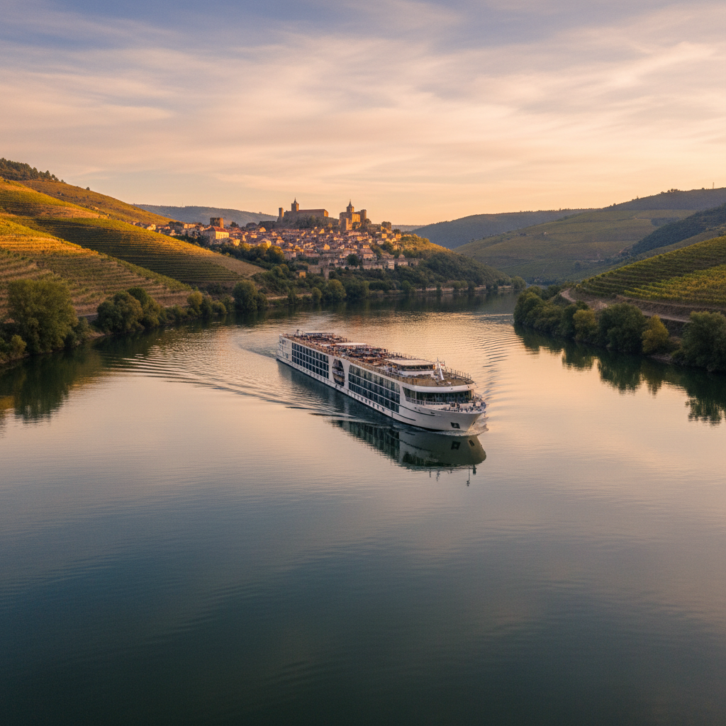 Dordogne valley medieval village at golden hour
