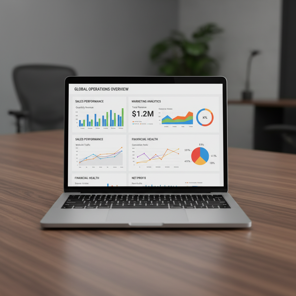 Dashboard business modern cu grafice digitale