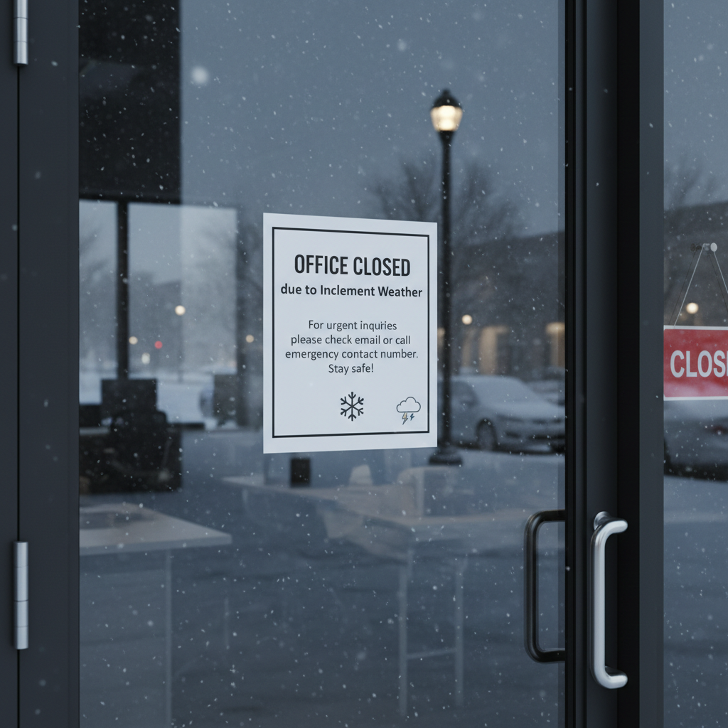 Office closed during inclement weather notice