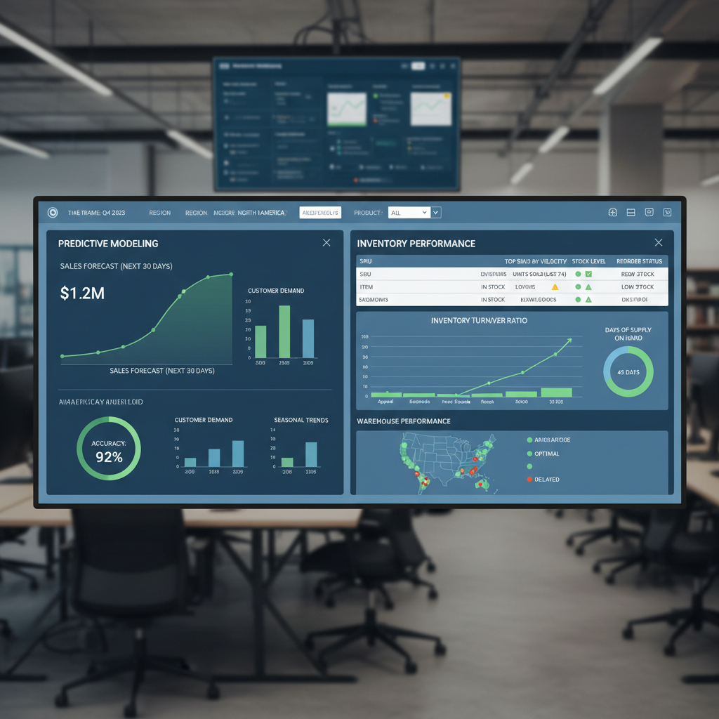 Retail analytics dashboard with predictive modeling and inventory performance tracking
