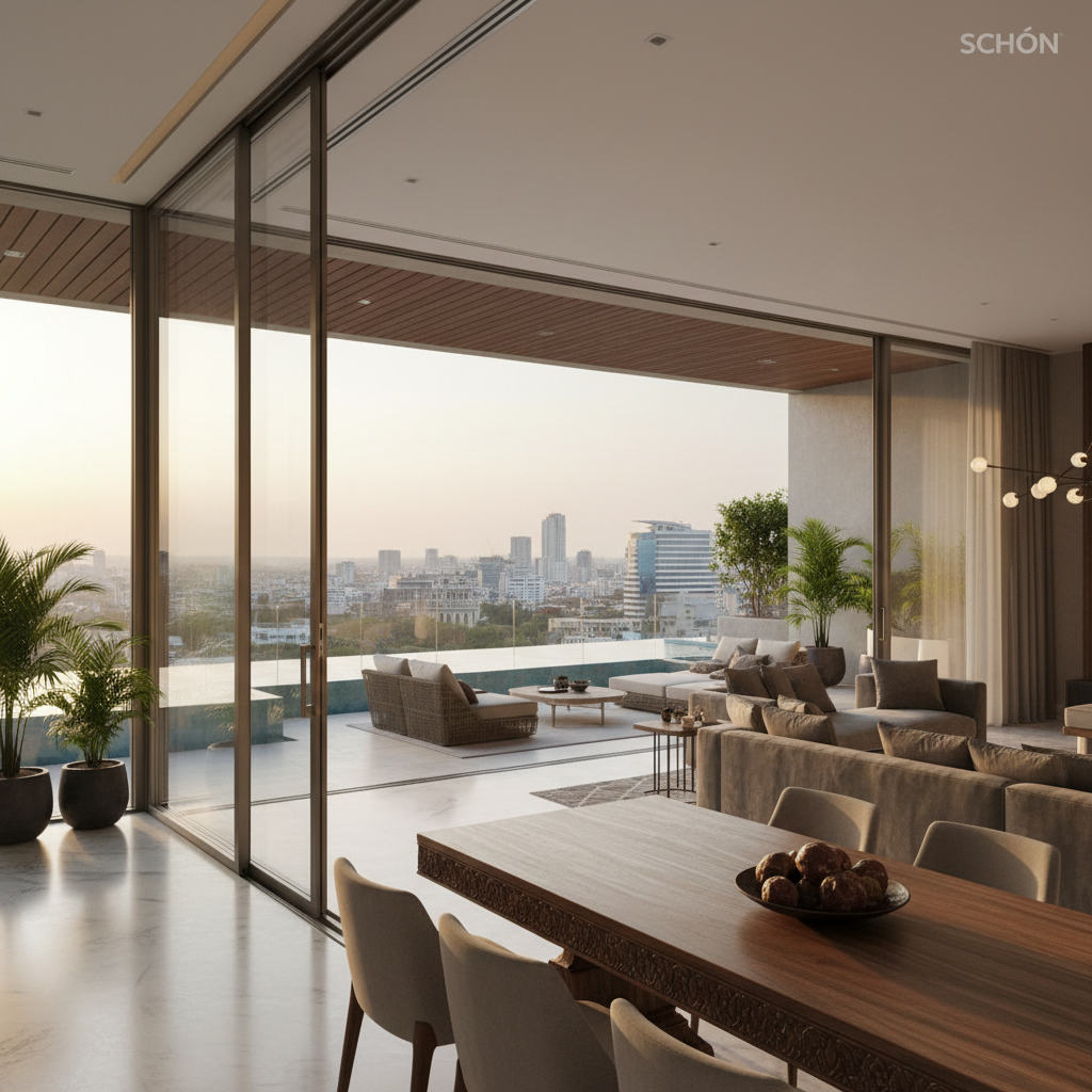 Penthouse apartment in Hyderabad with SCHON pocket sliding system