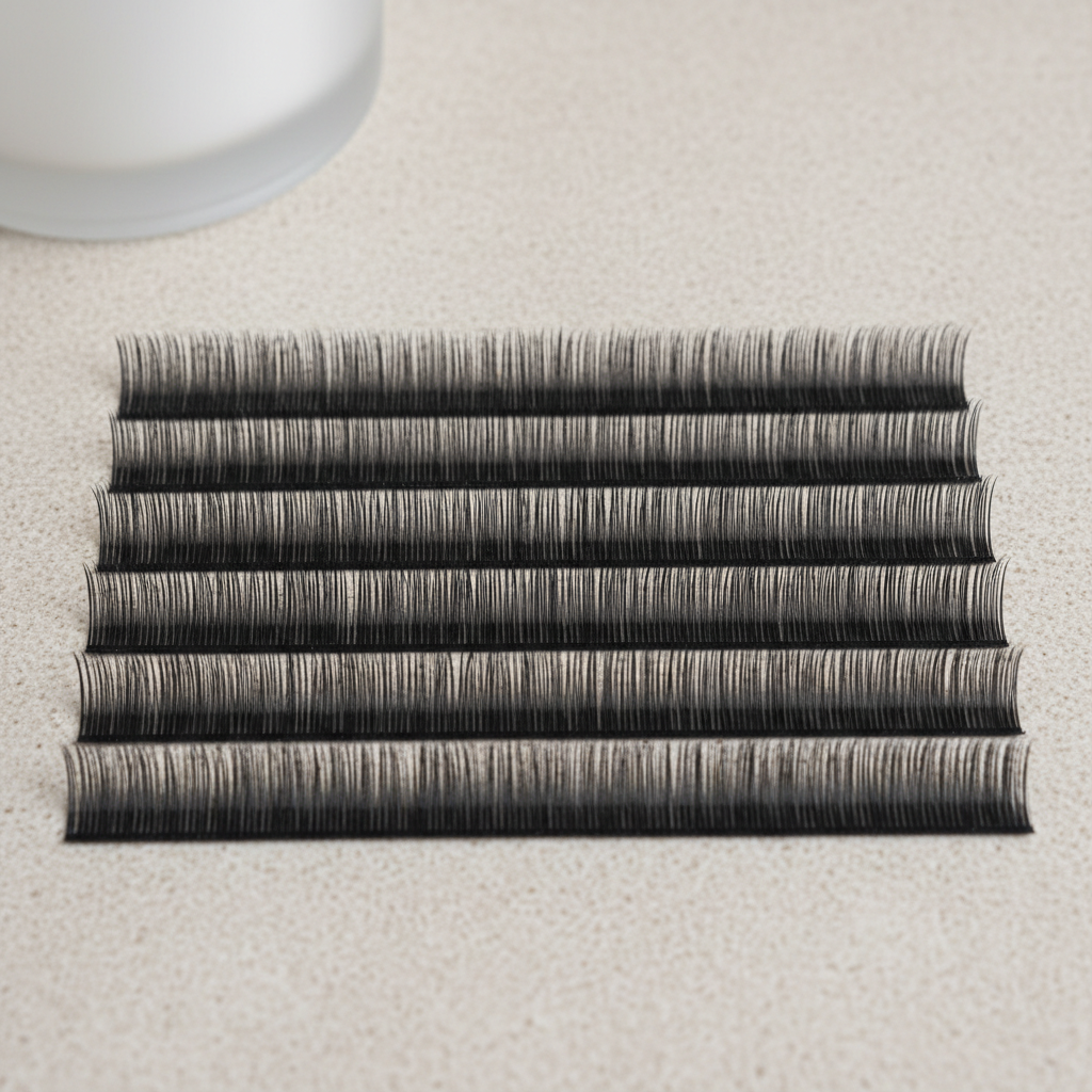 Flat lash extension set