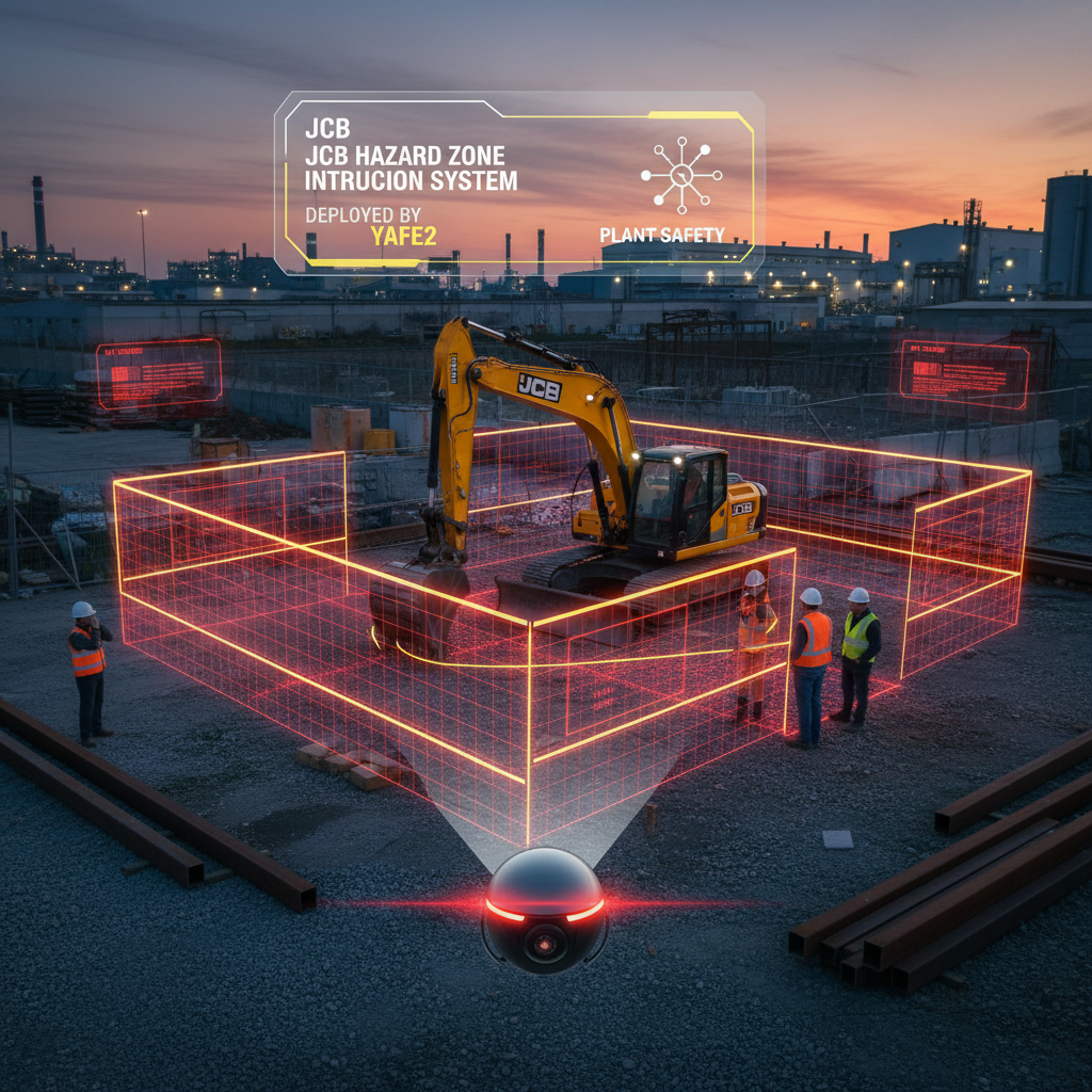 Plant safety AI monitoring system — real deployment screenshot showing PPE detection and hazard zone monitoring