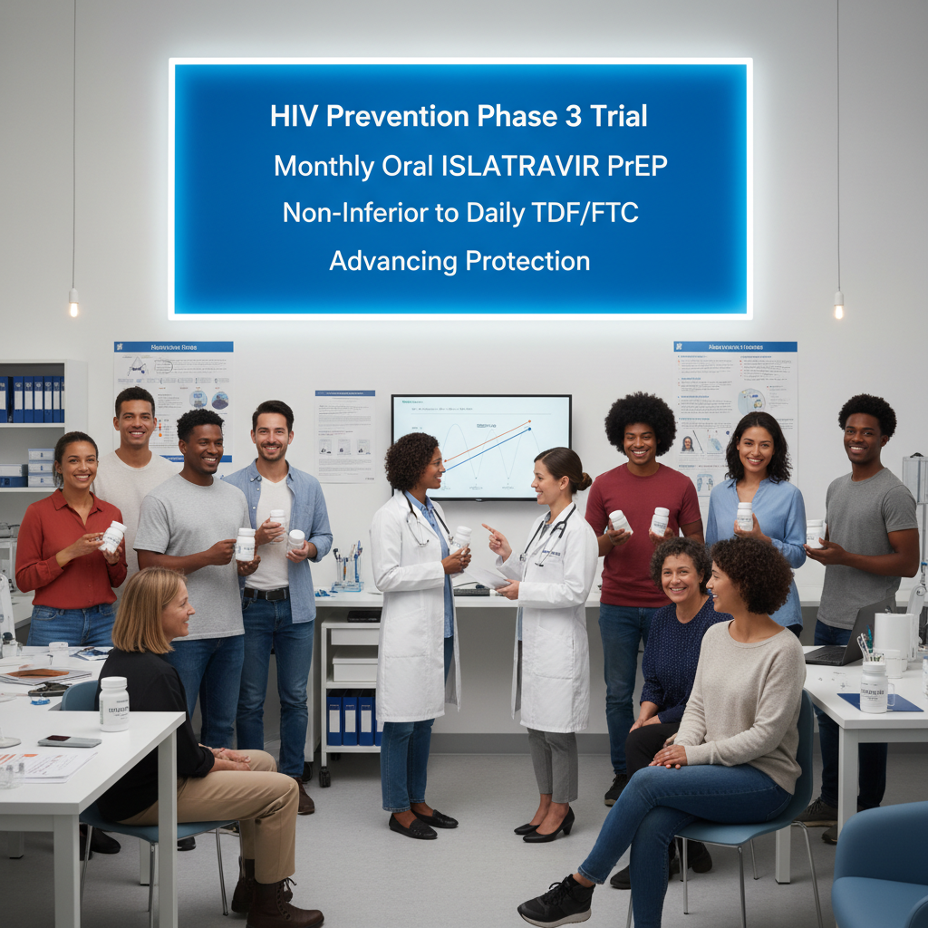 HIV treatment once-weekly oral regimen Phase 3 trial with virologic suppression maintenance research