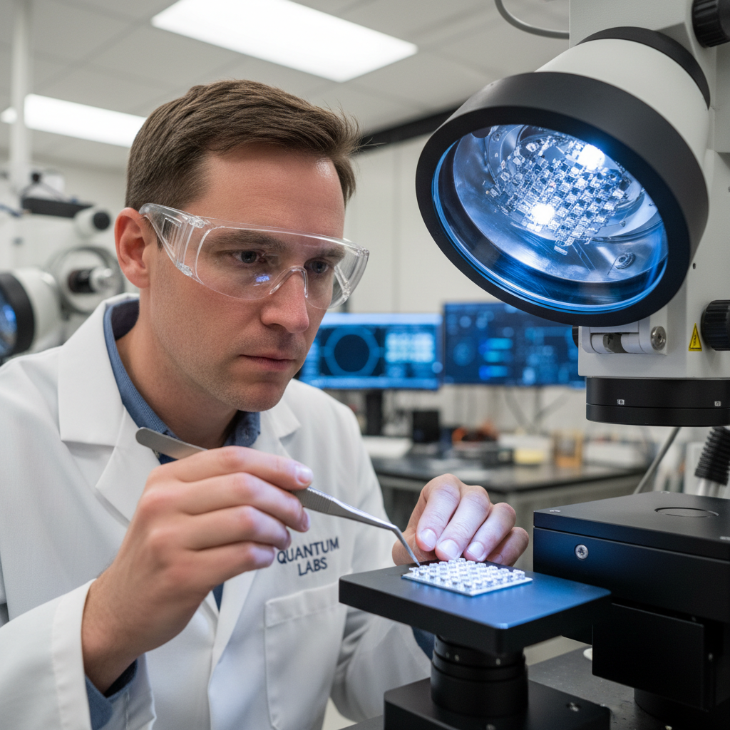 Male materials scientist in nanofabrication laboratory