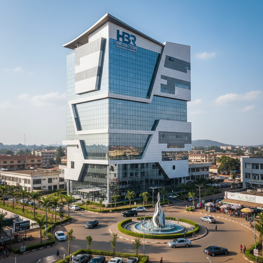 Modern professional office building representing HBR Solutions headquarters in Owerri Nigeria