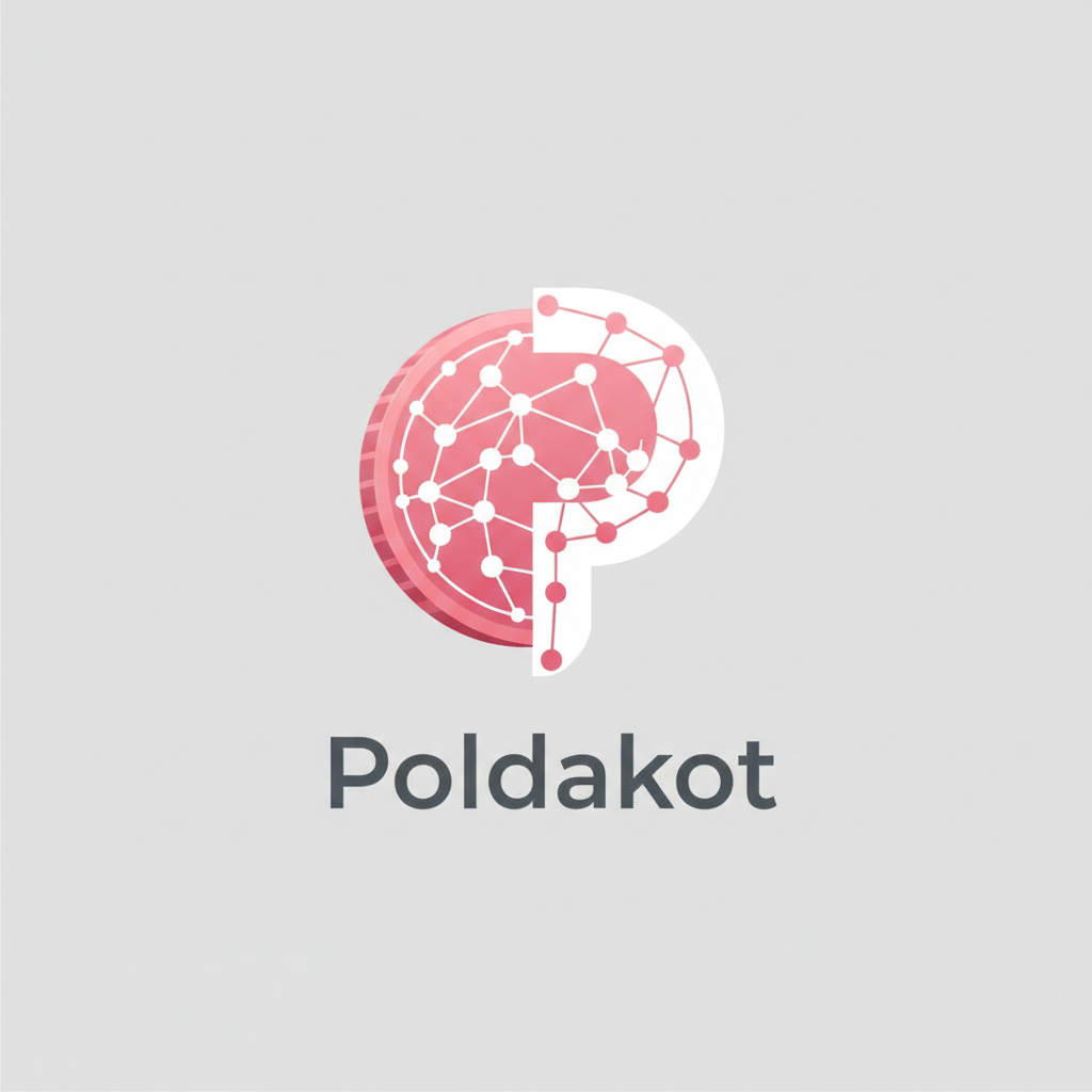 Polkadot blockchain logo with pink circular dot pattern