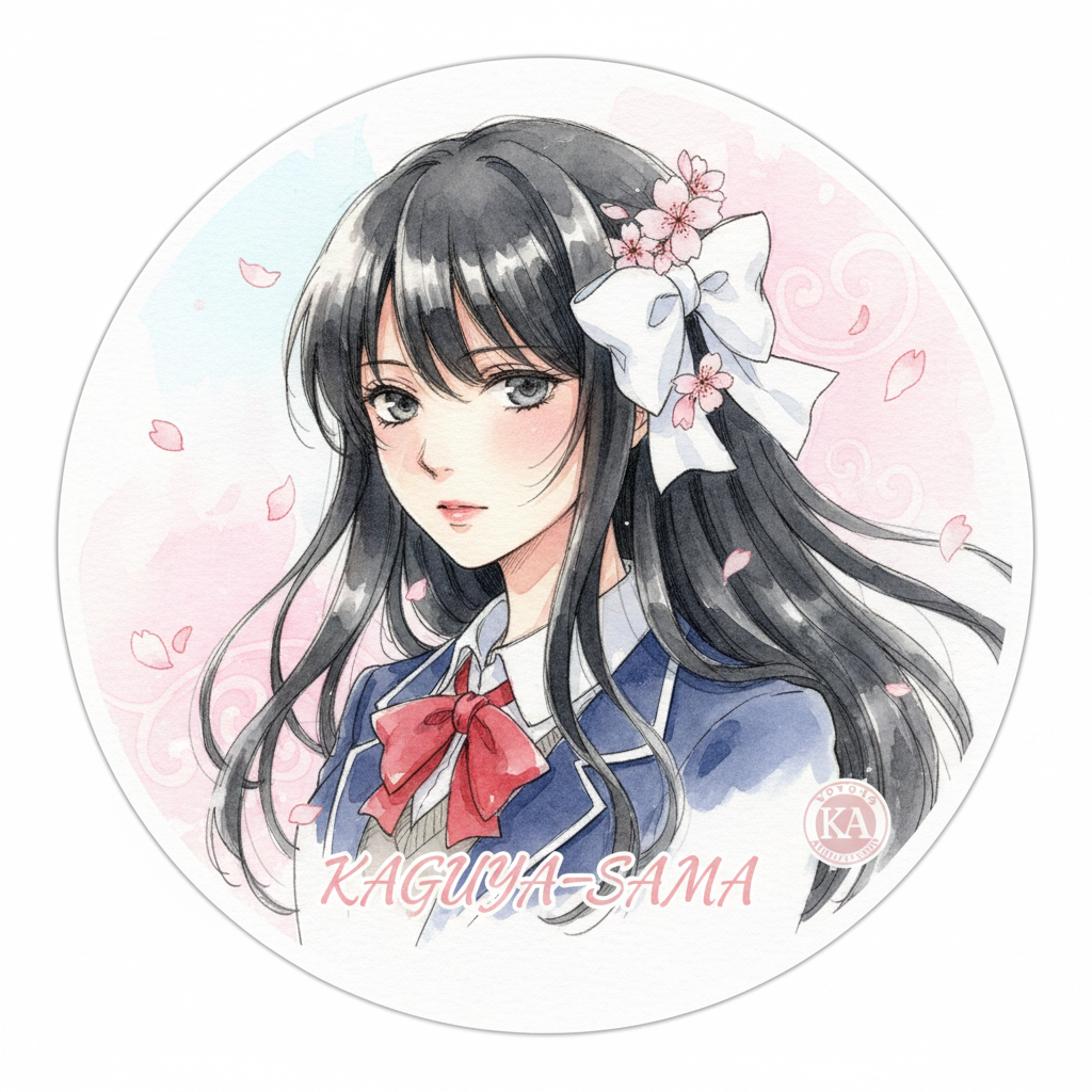 Anime girl with pink hair in cherry blossom setting