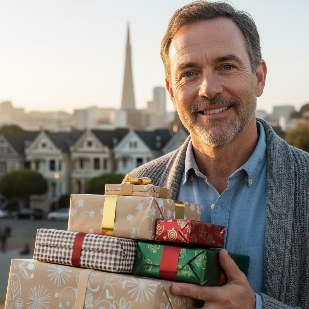 Portrait of Tom Reilly, San Francisco resident who gifts Wick boxes