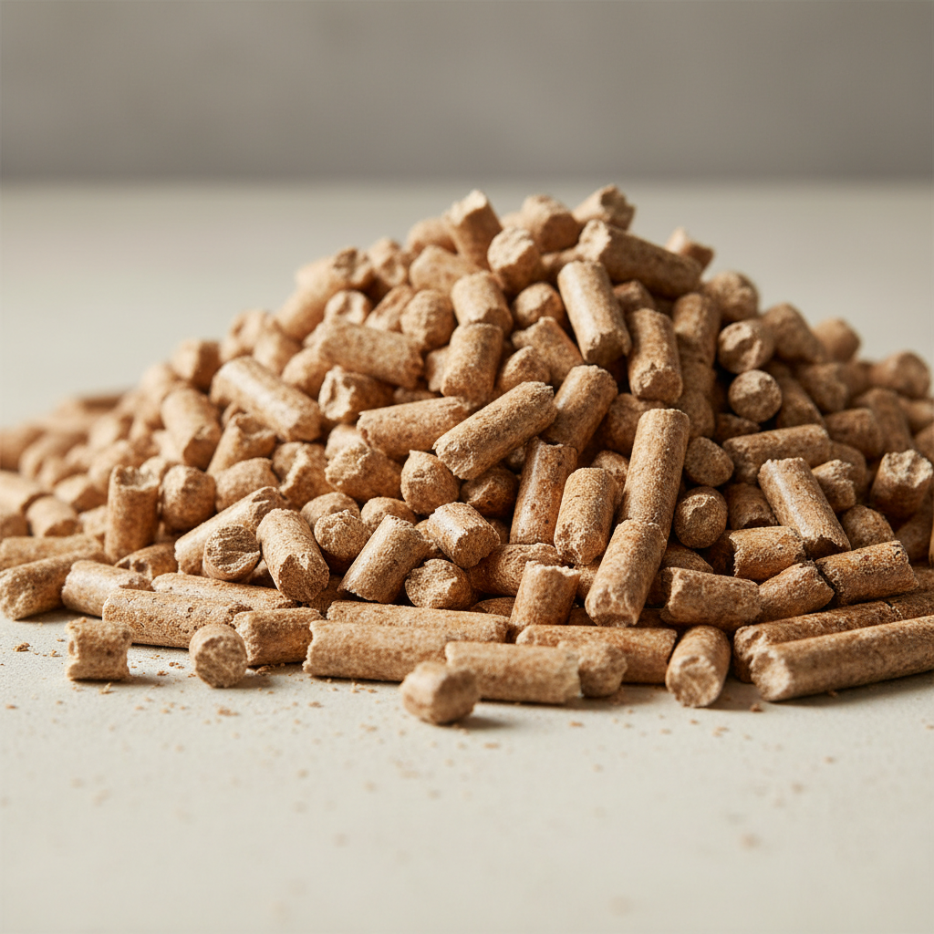Hardwood pellets from oak and beech for extended burning duration