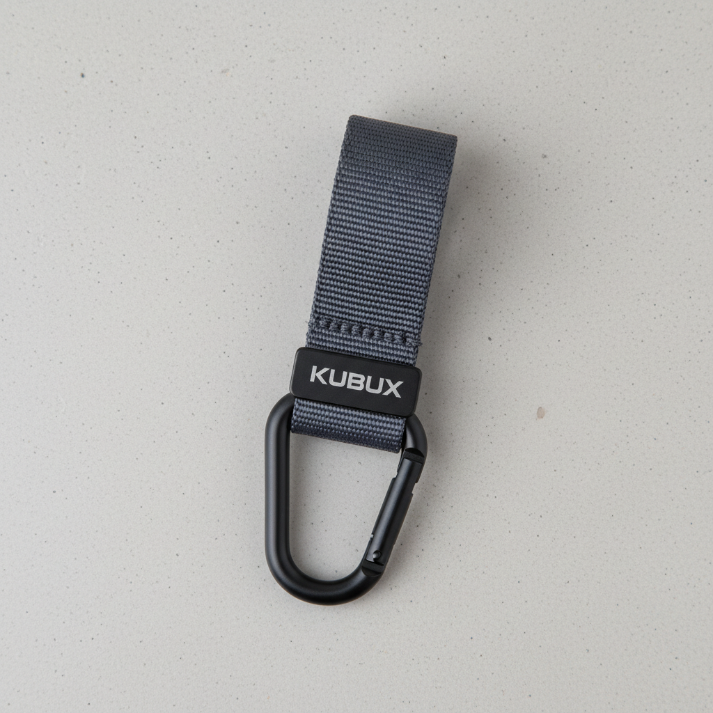 SD Lanyard Keychain streetwear product flat lay on dark surface