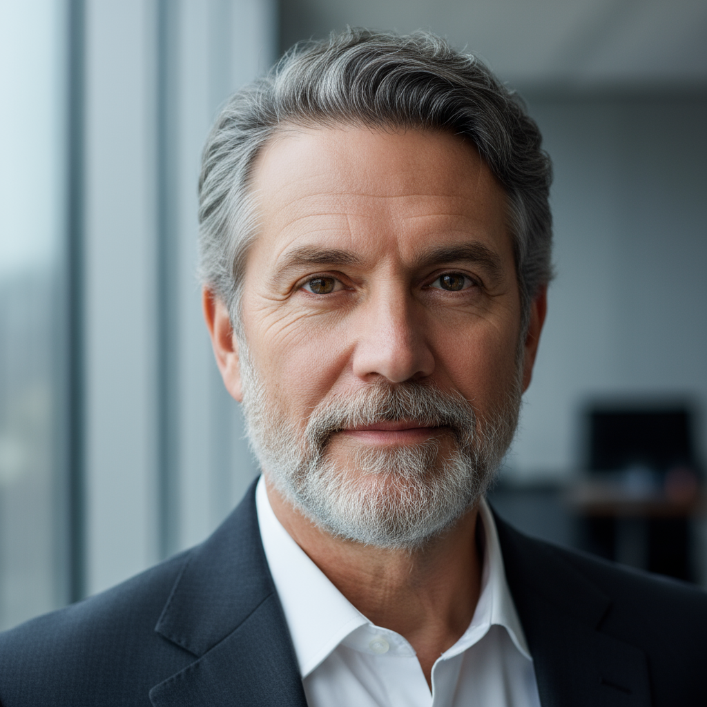 Middle-aged man in dark suit