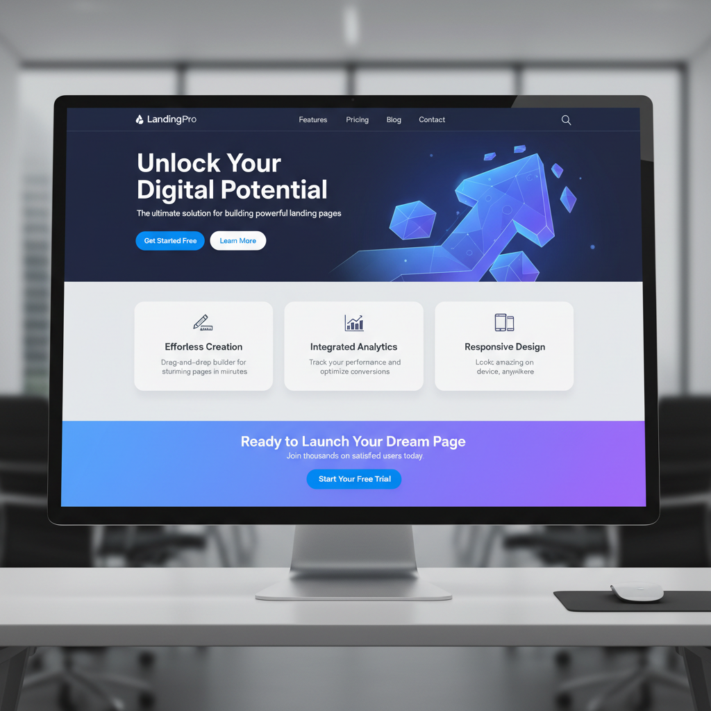Landing Page Template preview — A clean, responsive landing page template with hero, feature