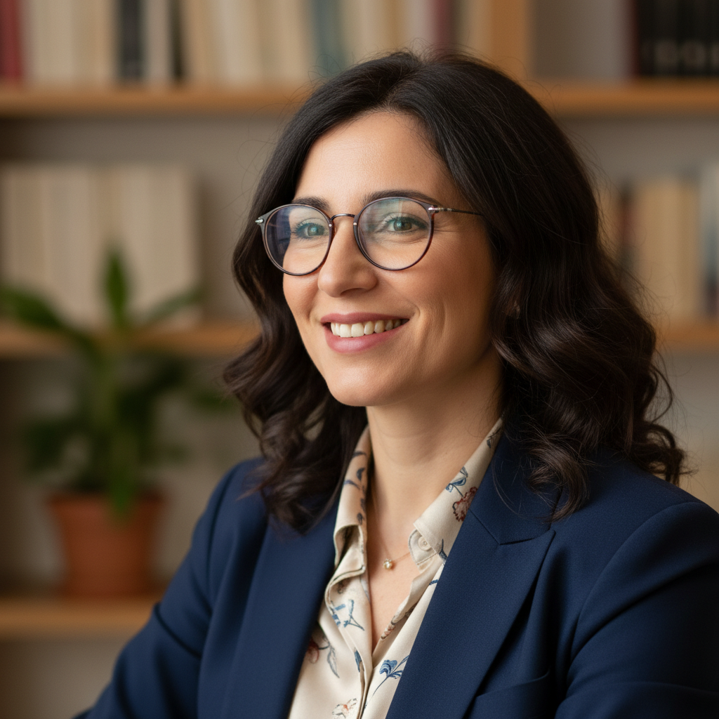 Portrait of Chiara Ferretti, Italian wedding planner with warm smile