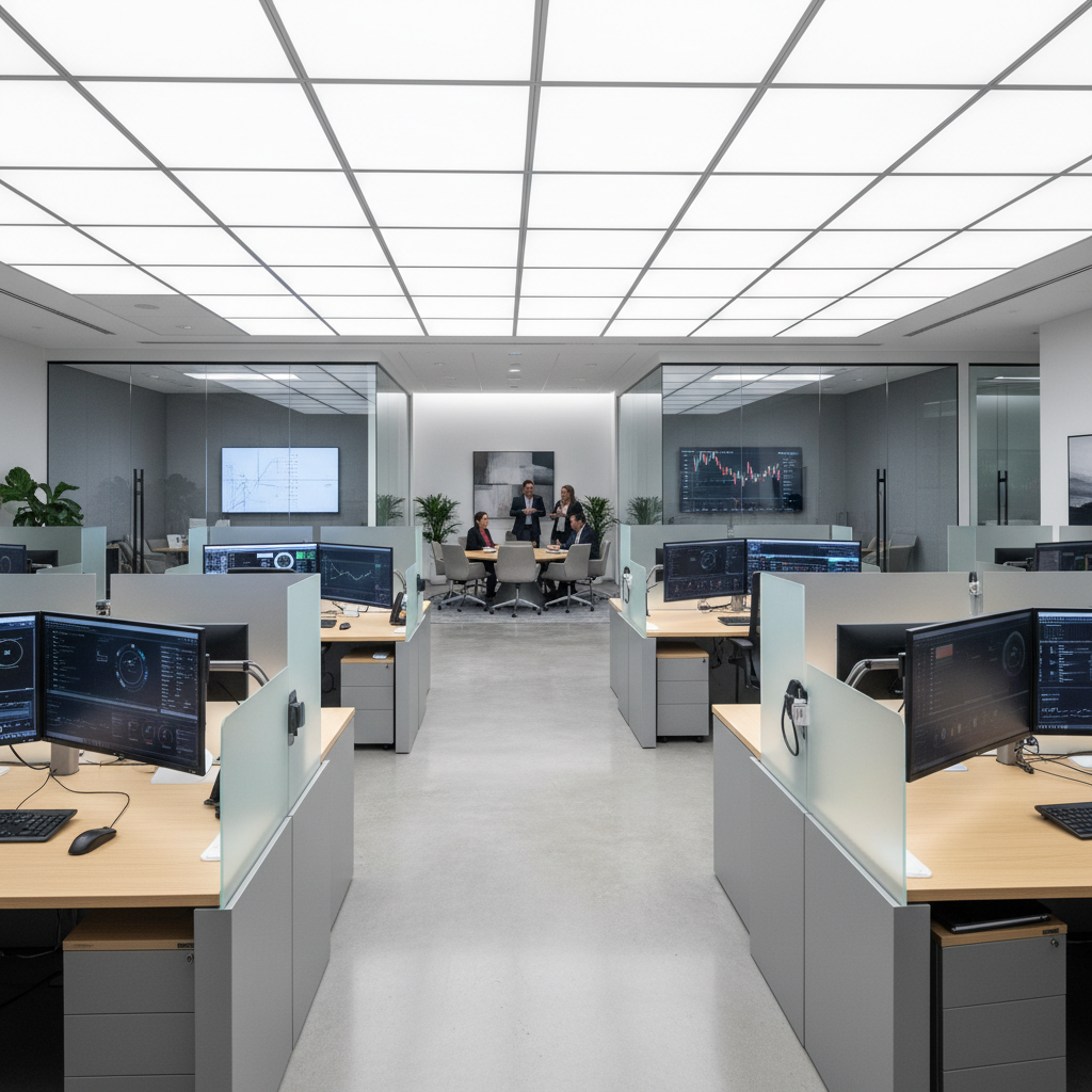 Professional financial services office environment