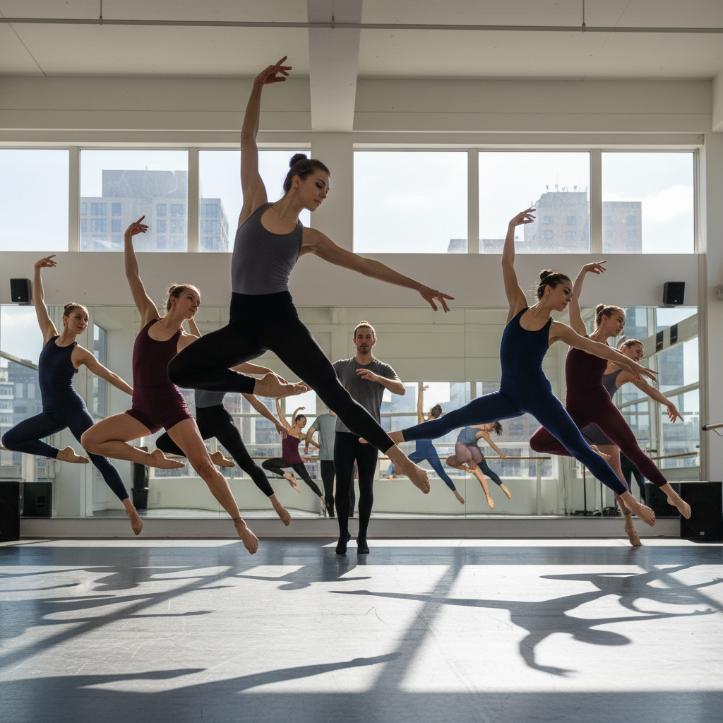 Jerome, a tap dance instructor with an energetic presence, mid-laugh in a dance studio