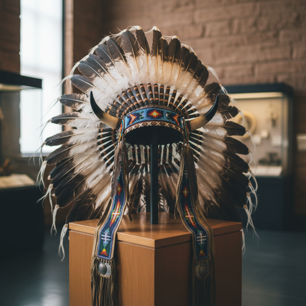 Generic stock photo of Native American headdress used in Hollywood productions