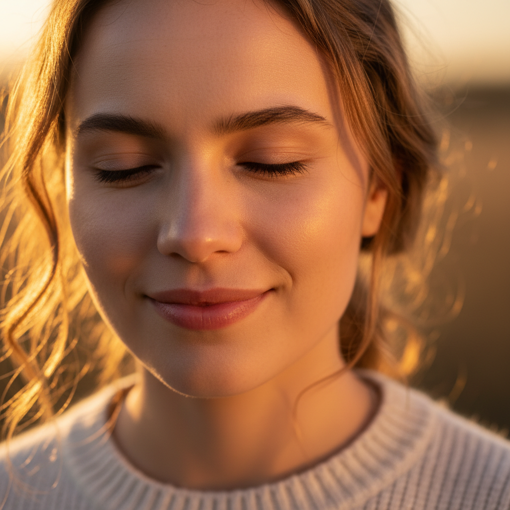 Warm-toned lifestyle photography with moody film-style color grading on bright background