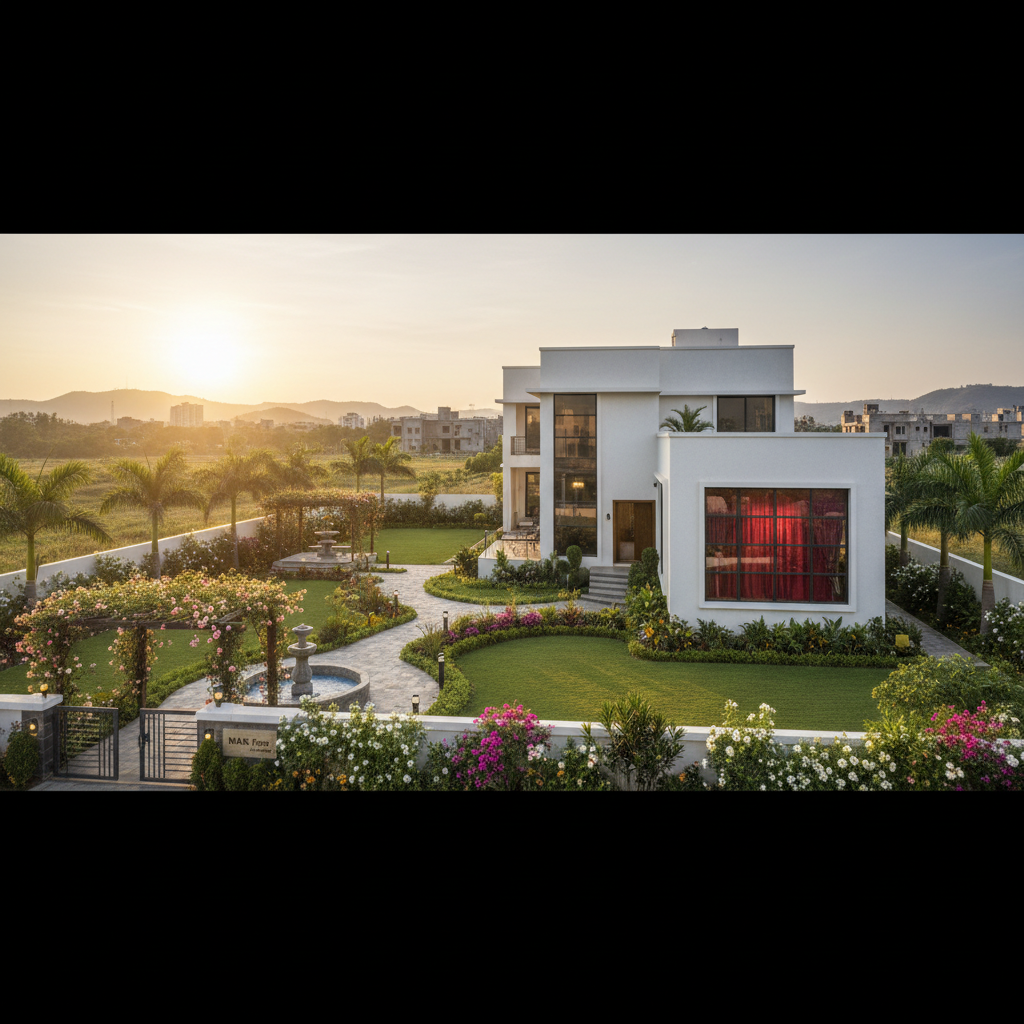 MAK Fern east-facing villa with home theatre provision and premium landscaped garden in Tukkuguda Hyderabad