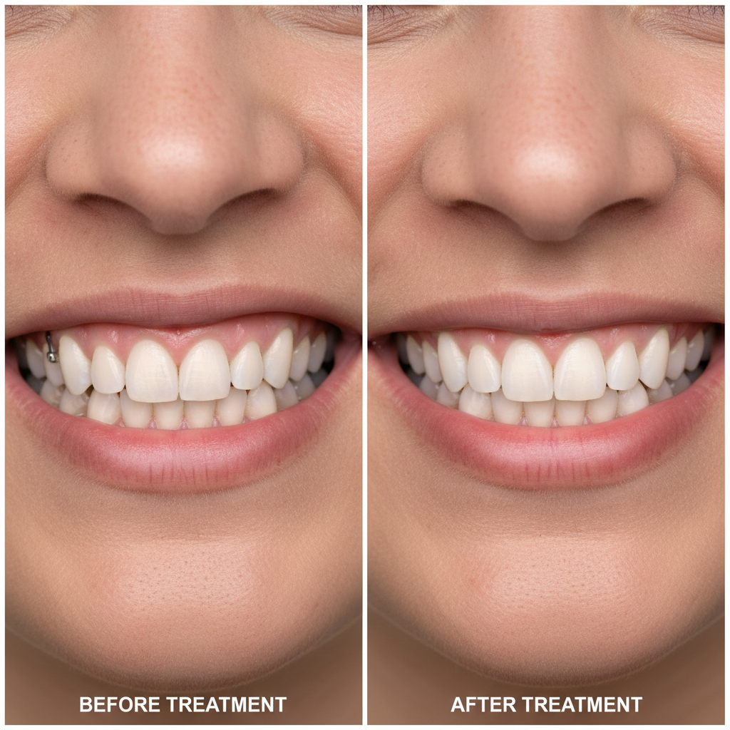 Before orthodontic treatment showing severely crowded and overlapping teeth