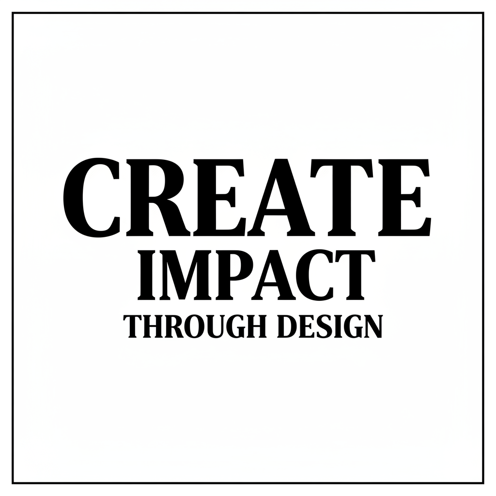 Bold typographic poster design in black and white, editorial graphic design, clean minimal layout