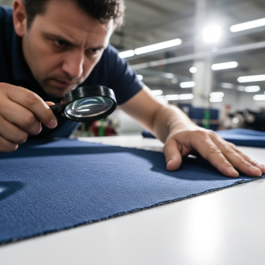 Quality inspector examining products in Chinese factory