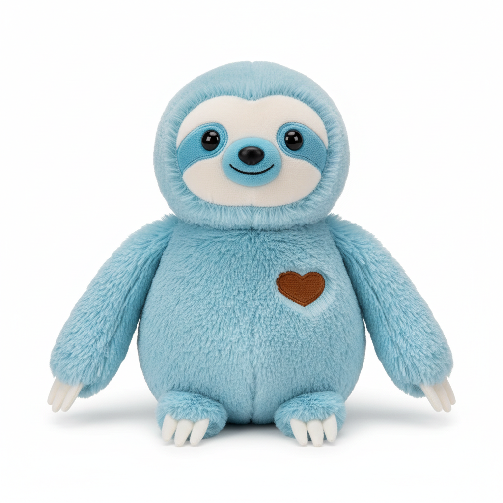 Soft giraffe plush toy with long neck and embroidered details, safe for toddlers 1-3 years