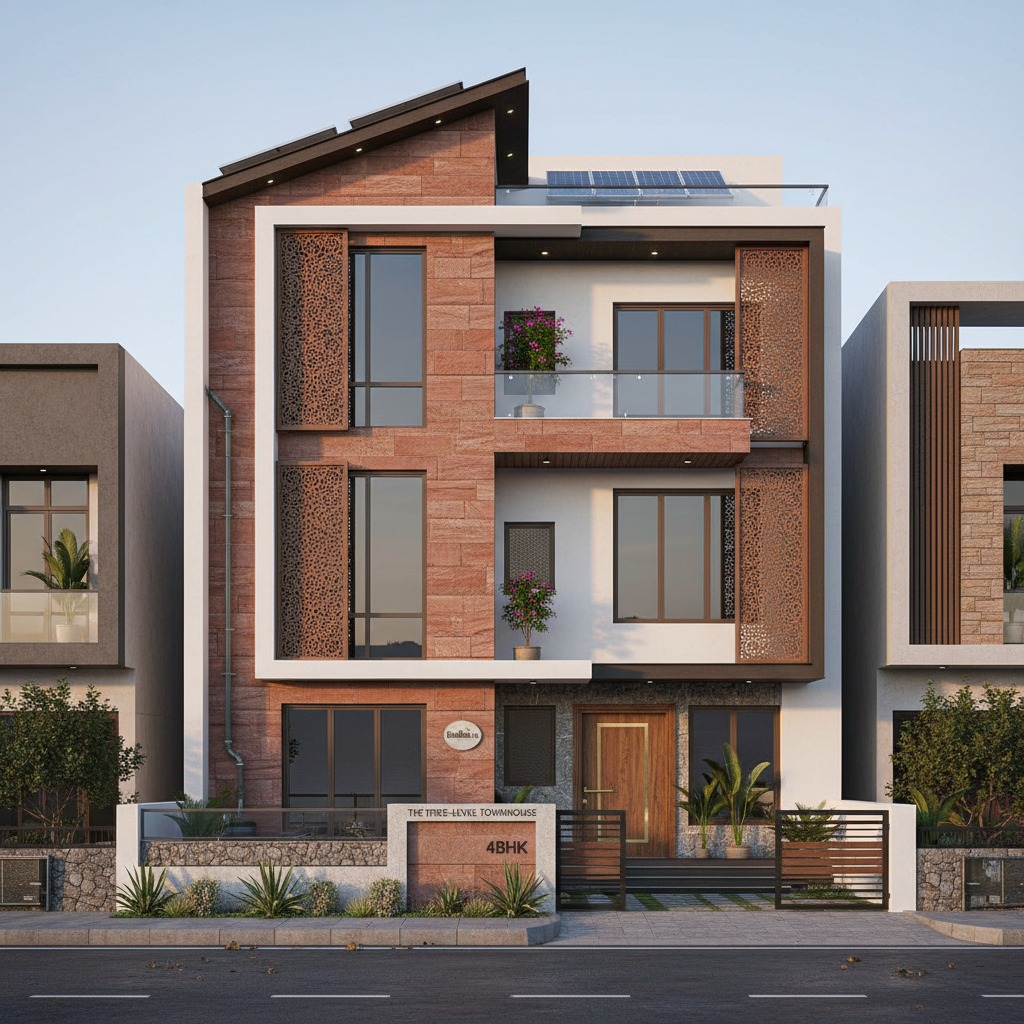 The Three-Level Townhouse — 4BHK architect-designed townhouse on 100 sq yard plot in Jaipur, Rajasthan by Buildrs.in