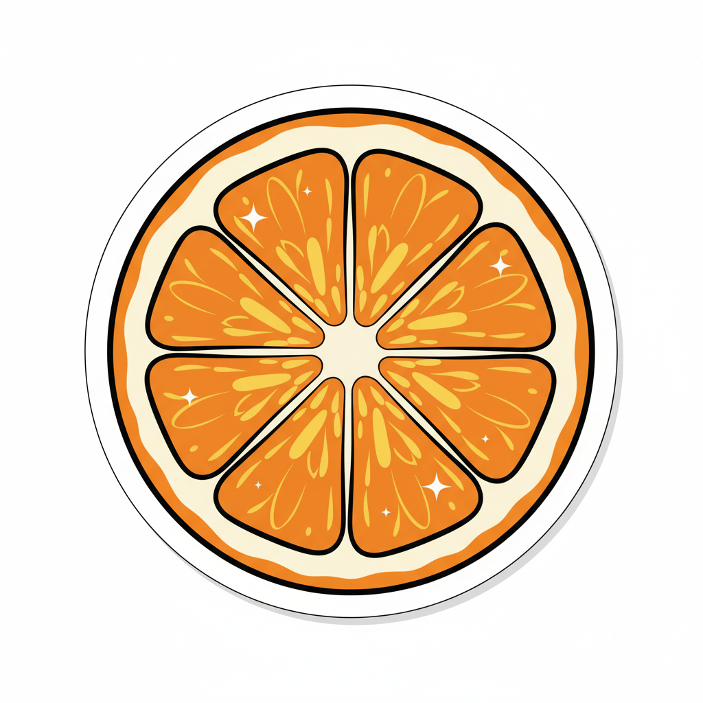 Fruit slice sticker