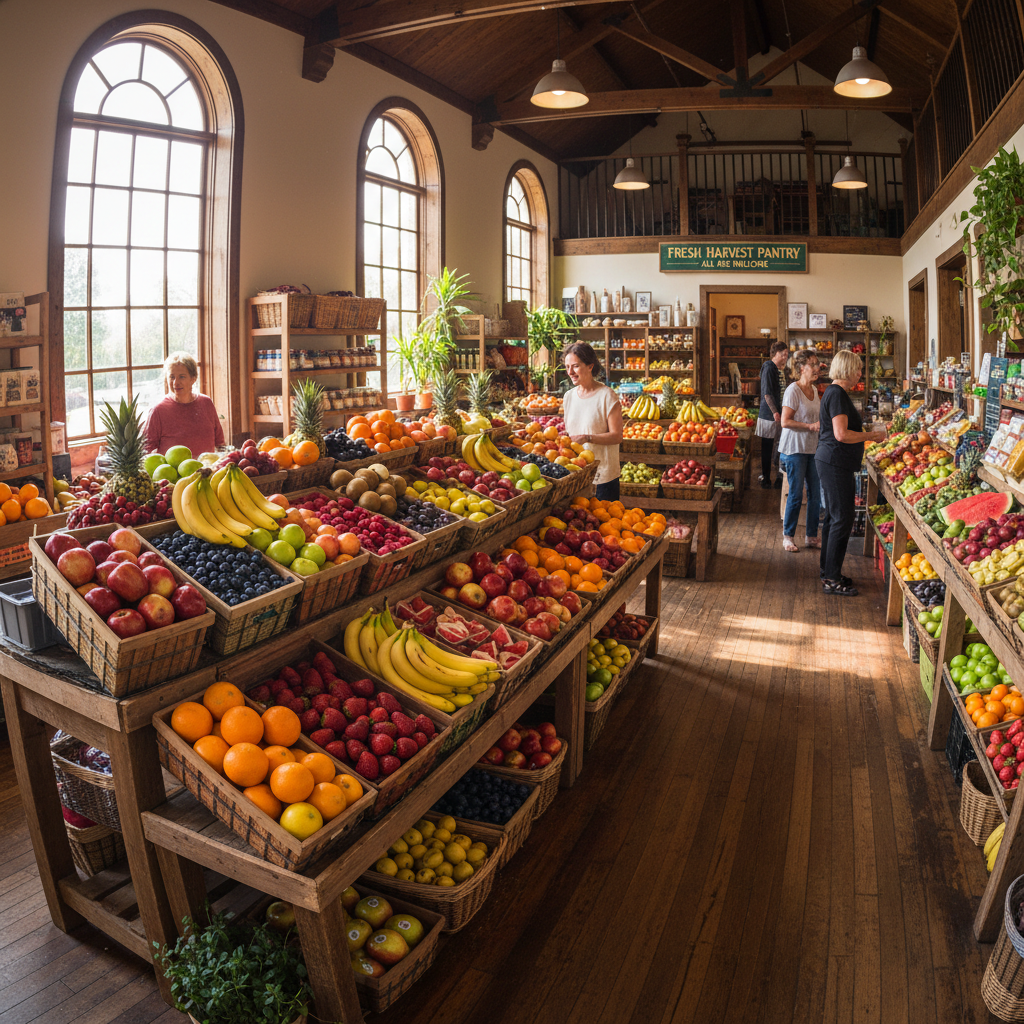 Colorful fresh fruit at community pantry