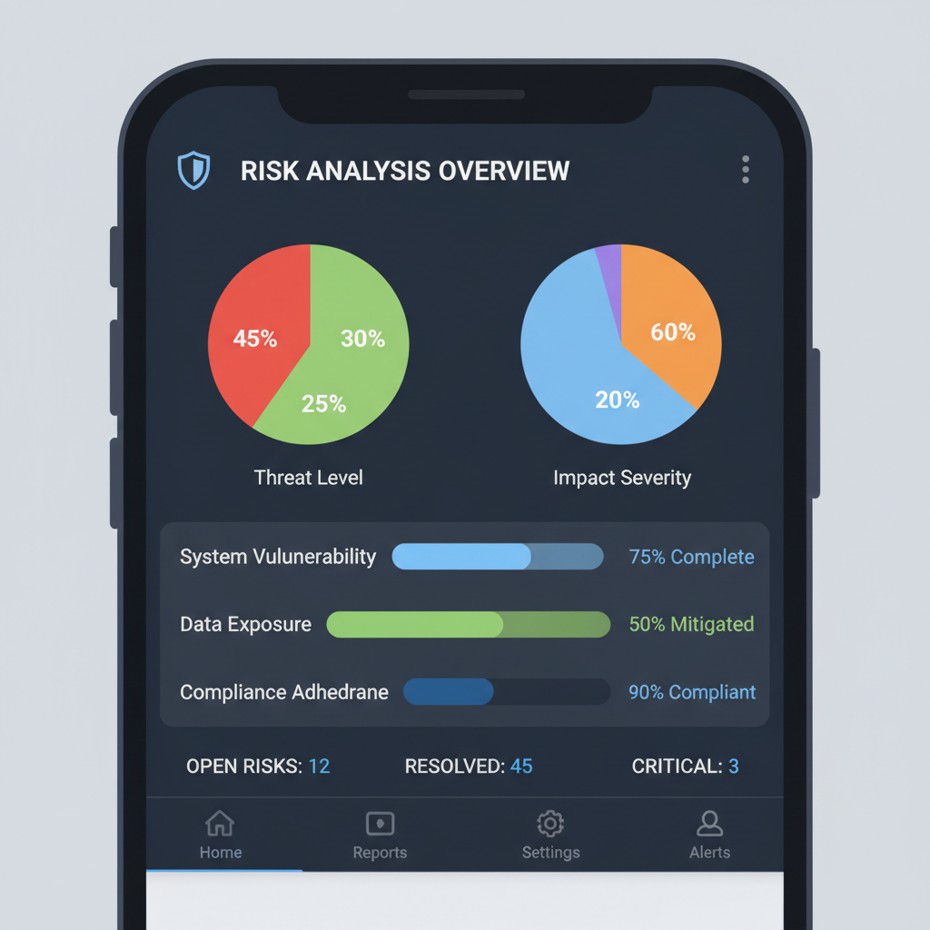 Mobile app interface showing HR management dashboard with charts on smartphone screen