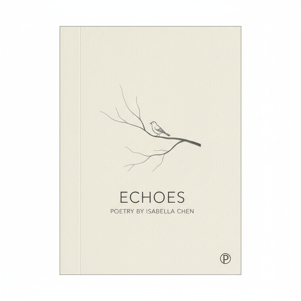 Clean minimal poetry collection cover