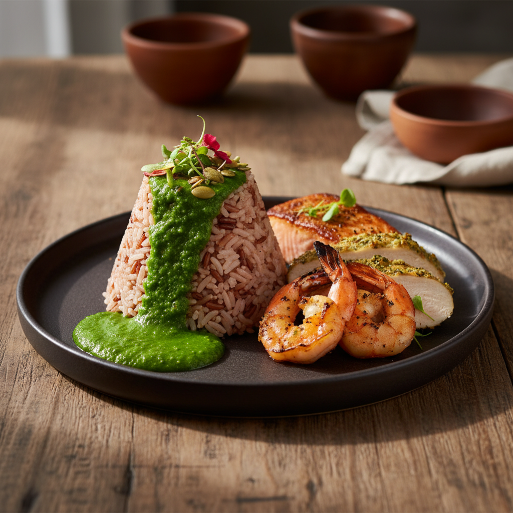 Ofada Rice & Ayamase — Nigerian food dish