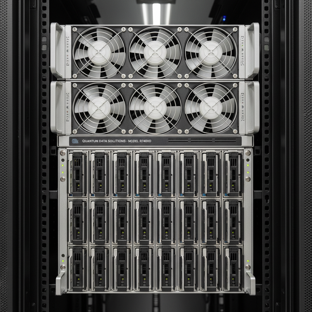 Dell server with multiple drive bays and ethernet ports, professional data center equipment