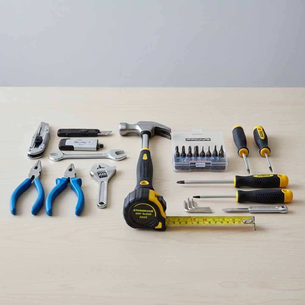 Complete first apartment kit with all essential home improvement tools