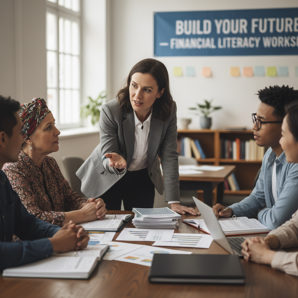 Women professionals in a financial literacy and leadership development workshop